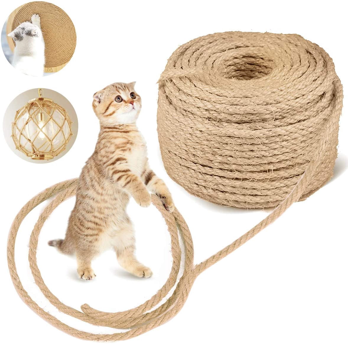 Natural Sisal Rope 6mm x 15m - Ideal for Cat Trees & Home Decor