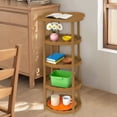 thumbnail image 2 of Sentmoon Corner Book Shelf Corner Shelf Stand Cream Style Sofa Side Table Living Room Small Coffee Table Floor-to-ceiling Movable Storage Table Four-leaf Cloud Shelf, 2 of 7
