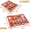 thumbnail image 3 of Bambusi Kitchen Storage Organizer 13 - 21 Inches Wide, 2 Inches Deep, 7 Compartments for Flatware, Knife Sets, Utensils Cutlery Cabinet Storage Organizer, 3 of 8