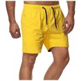 thumbnail image 1 of KIHOUT Short d'Été Rabais Mode Homme Uni Taille Élastique Taille Mi-Haute Ample Poches Bandage Short, 1 of 4