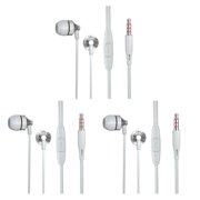 Wweixi In-Ear Wired Earbuds With Microphone Flat Wire Light Elastic In-ear Wired Earphone Mic Earbuds PC silver 3Set