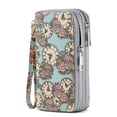 thumbnail image 1 of Womens Double Zipper Wallet Clutch Purse Cellphone Long Wallet with Removable Wristlet, 1 of 6