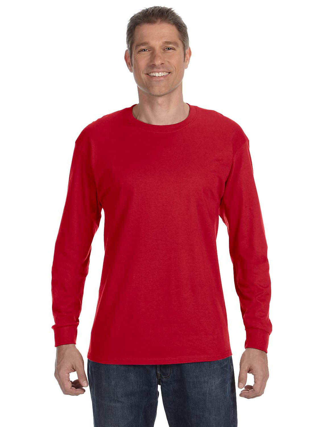 Gildan T-Shirt Homme à Manches Longues en Coton Lourd 5.3 oz. Rouge Petit