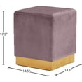 thumbnail image 4 of Meridian Furniture Jax Contemporary Velvet Ottoman/Stool in Pink, 4 of 8
