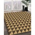 thumbnail image 3 of Ahgly Company Tapis d'Intérieur Lavables à la Machine, Carrés, Transitionnels, Jaunes, Tapis de Zone, 6 Pieds Carré, 3 of 7