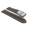 thumbnail image 3 of 24mm Leather Watch Strap Band Deployment Clasp Buckle and White Stitching, 3 of 7