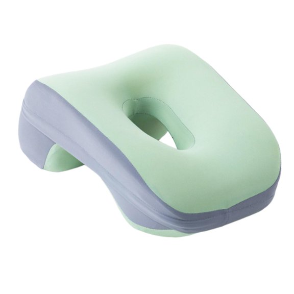 TISHITA Oreiller Face vers le Bas Taille Adulte Compact Housse Amovible Pratique Oreiller de Sieste Vert