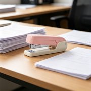 Rotating Stapler, 360 Degree Heavy Duty Stapler, Deep Office Stapler, Dual-Mode Desktop Stapler for Home Office