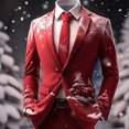 thumbnail image 2 of Men's & Suit Jackets Men Prom Suits Big And Tall Suits for Men Boho Ethnic Style Two Men's Suit Jacket Slim Fit Suit for Men Button Business Casual Jacket Men's Suit Separates Front Man, 2 of 3