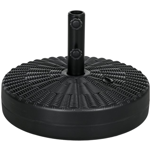 Outsunny 64lbs Patio Umbrella Base Stand, Fillable Umbrella Holder, Black
