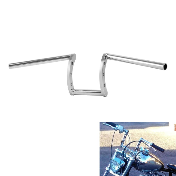 TCMT Chrome Drag Handlebar 1" Z Bar Fits For Harley Softail Sportster XL Honda Yamaha Suzuki Kawasaki Triumph Indian Victory Choppers Custom Bobbers with 1" Bars