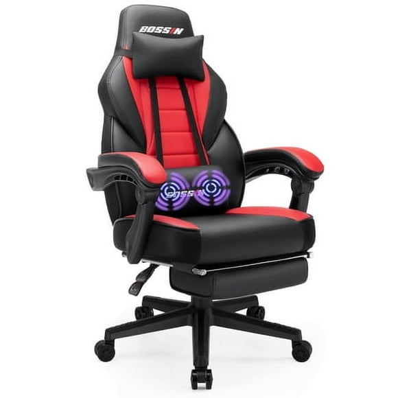 LEMBERI Chaises de Jeu Vidéo avec Repose-Pieds, Chaise de Gamer pour Adultes, Grande et Haute Chaise, Capacité de 400 Lb, Chaises de Gaming pour Ados, Chaise d'Ordinateur Style Course avec Appuie-Tête et Soutien Lombaire