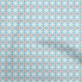 thumbnail image 1 of oneOone Cotton Poplin Twill Light Blue Fabric Asian Ikat Craft Projects Decor Fabric Printed By The Yard 56 Inch Wide, 1 of 4