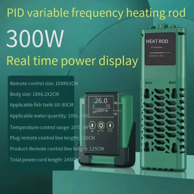 New Aquarium Submersible Heater Fish Tank LCD Display Adjustable Water Heating Rod Constant Auto Temperature 220V-240V 50W-1200W