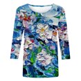 thumbnail image 5 of Tops Décontractés for Femmes Mode Imprimé T-shirt en Vrac Manches 3/4 Blouse Col Rond Tops Décontractés Tops for Femmes Sexy Décontracté sur Clearance, 5 of 5