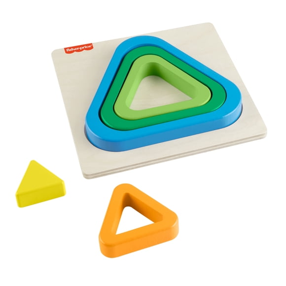 Fisher-Price Wooden Mini Rainbow Jigsaw Puzzle Triangle for Toddlers & Kids, 5 Wood Pieces - Walmart Exclusive