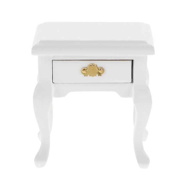 Miangastore Miniature Wood Bedside Table Mini Night Table Adornment Mini House Furnishing