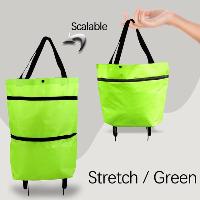 Sac à Roues de Magasinage Portable Sac de Traction Sac à Roulettes Télescopique Sac de Magasinage de Supermarché Chariot de Magasinage Sac à Dos Pliable