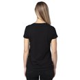 thumbnail image 2 of T-Shirt à Manches Courtes Col en V pour Femmes - Noir - P, 2 of 3