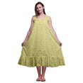 thumbnail image 1 of Bimba Medium Yellow2 Floral Roses & Ranunculus Mid Calf Nightwear Ladies Cotton Printed Sleeveless Night Gown Maxi Dress X-Small, 1 of 6