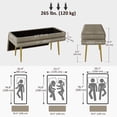 thumbnail image 3 of HOMCOM End of Bed Bench, Upholstered Bedroom Bench with Storage Beige, 3 of 10