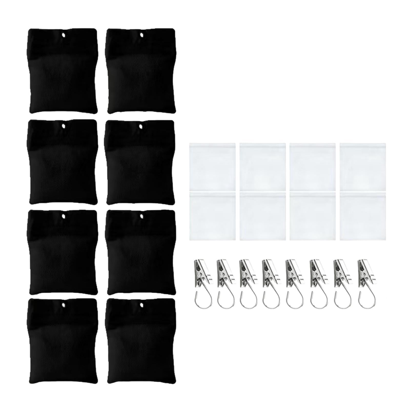 Siruishop 8 Pcs Poids pour Rideaux d'Extérieur Pratiques Robustes contre le Vent pour Patio Extérieur Noir