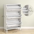 thumbnail image 3 of HOMCOM Shoe Storage Cabinet with Adjustable Shelves White, 3 of 10