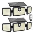 thumbnail image 2 of Solar Lights Outdoor Quick Charge Solar Motion Deck Lights Outdoor for Deck with 232LEDs High Brightness Larger Built-in Tempered Glass Panel Sensitive PIR Motion Inductor (Remote 2 Pack), 2 of 4