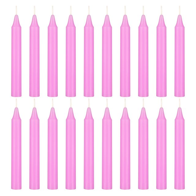 Mega Candles 20 pcs Unscented Light Purple Exquisite Mini Taper Candle, 4 Inch Tall x 1/2 Inch Diameter, Supreme Chimes, Enchantment, Rituals, Casting Spells, Witchcraft, Wiccan, Metaphysical