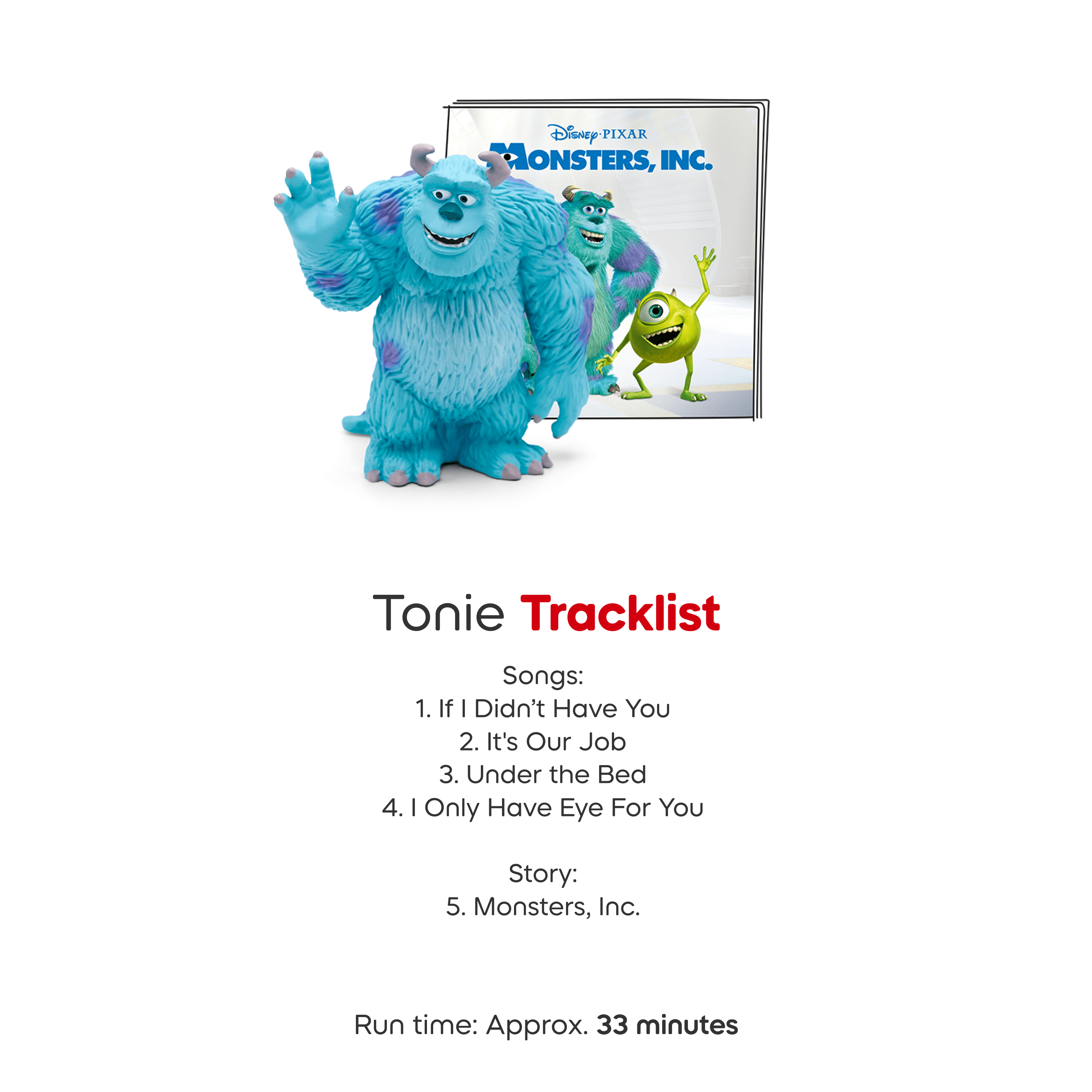 tonies Disney Pixar Monsters Inc Figurine de jeu audio (En Anglais)