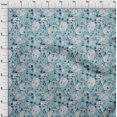 thumbnail image 4 of oneOone Silk Tabby Light Blue Fabric Abstracts Sewing Material Print Fabric By The Yard 42 Inch Wide, 4 of 5