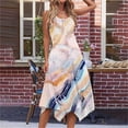 thumbnail image 4 of Ovzne Robes d'Été pour Femmes Robe Dames Été Mode Imprimée Sans Manches Col Rond Décontractée Robe Débardeur Robe pour Femmes Imprimée Liquidation, 4 of 7