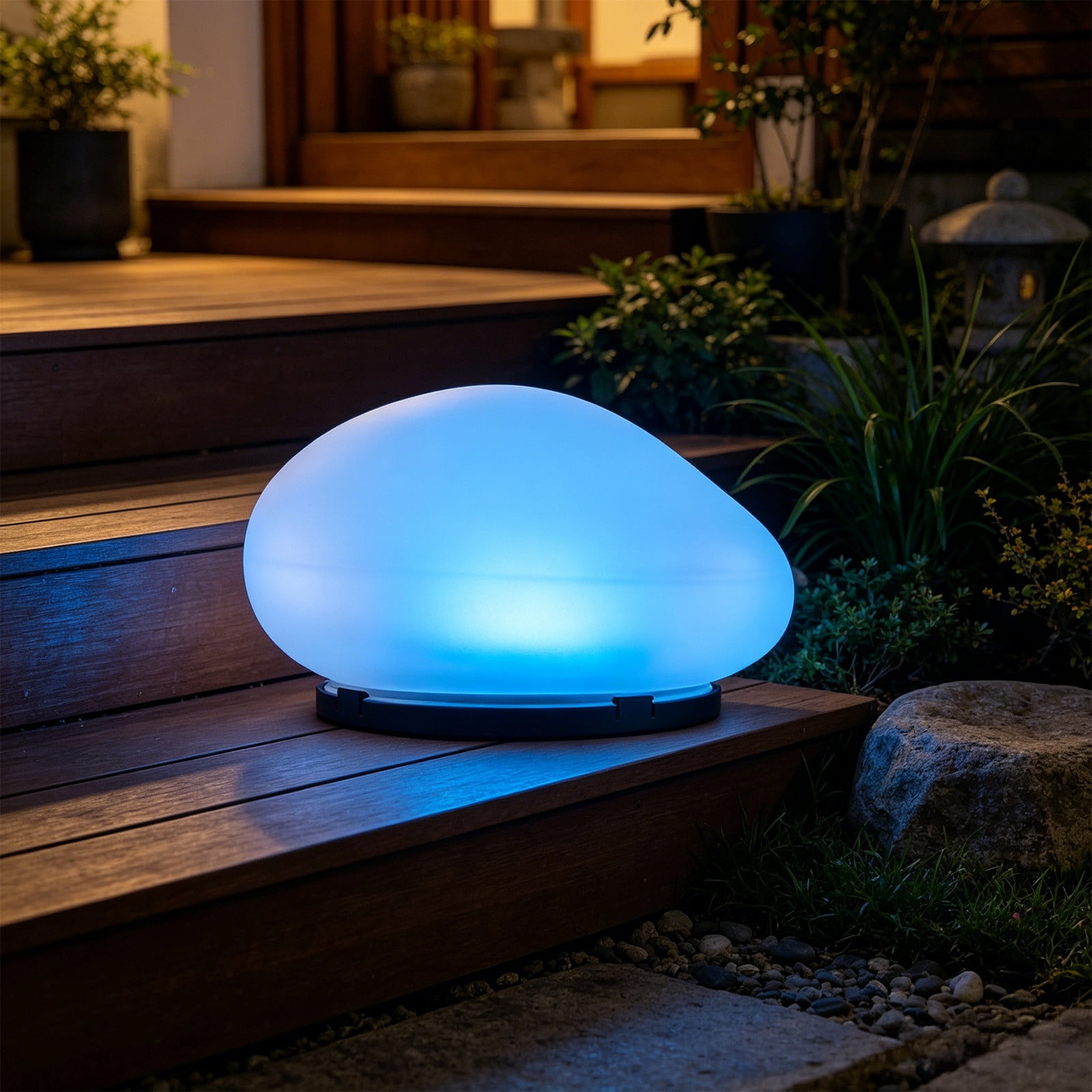 Roiihwy Simulated Pebbles Solar Lights Outdoor, Landscape Solar Garden Lights Waterproof, Decorative Lighting for Yard Walkway Patio Pathway Flowerbed Garden Decor, C