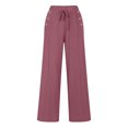 thumbnail image 5 of VEKDONE Pantalon Long en Lin pour Femmes Rouge TG, 5 of 5