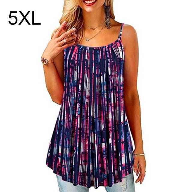 ziyahi Hauts d'Été à Bretelles Col Rond Camisole Sans Manches Imprimée Vêtements pour Femmes, Type 6, 5TG