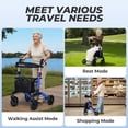 thumbnail image 4 of MaxKare Rollator Walker with 8” All Terrain Wheels, 8 Level Adjustable Handle, Foldable Walkers for Seniors with Seat & Backrest, Up to 300 Lbs, Blue, 4 of 12
