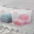 thumbnail image 3 of Sterilite 26 Liter Latch Box, Small Clear Plastic Storage Bin with Lid - Pink Latch, 3 of 5