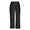 thumbnail image 4 of asjyhkr Mens Cotton Linen Pants Drawstring Elastic Breathable Casual Sweatpants with Pockets, 4 of 6