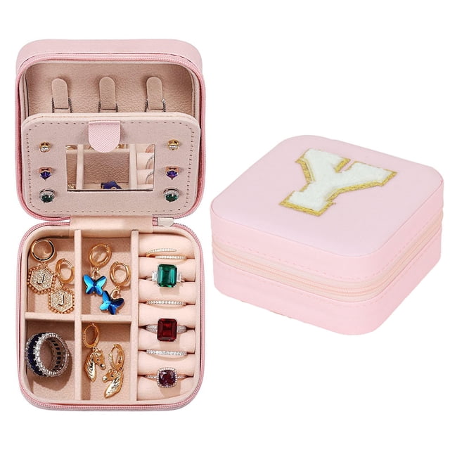 TopLLC 26 Letters Earring Jewelry Display Storage Box Case Organizer Flannel Tray Holder Gift