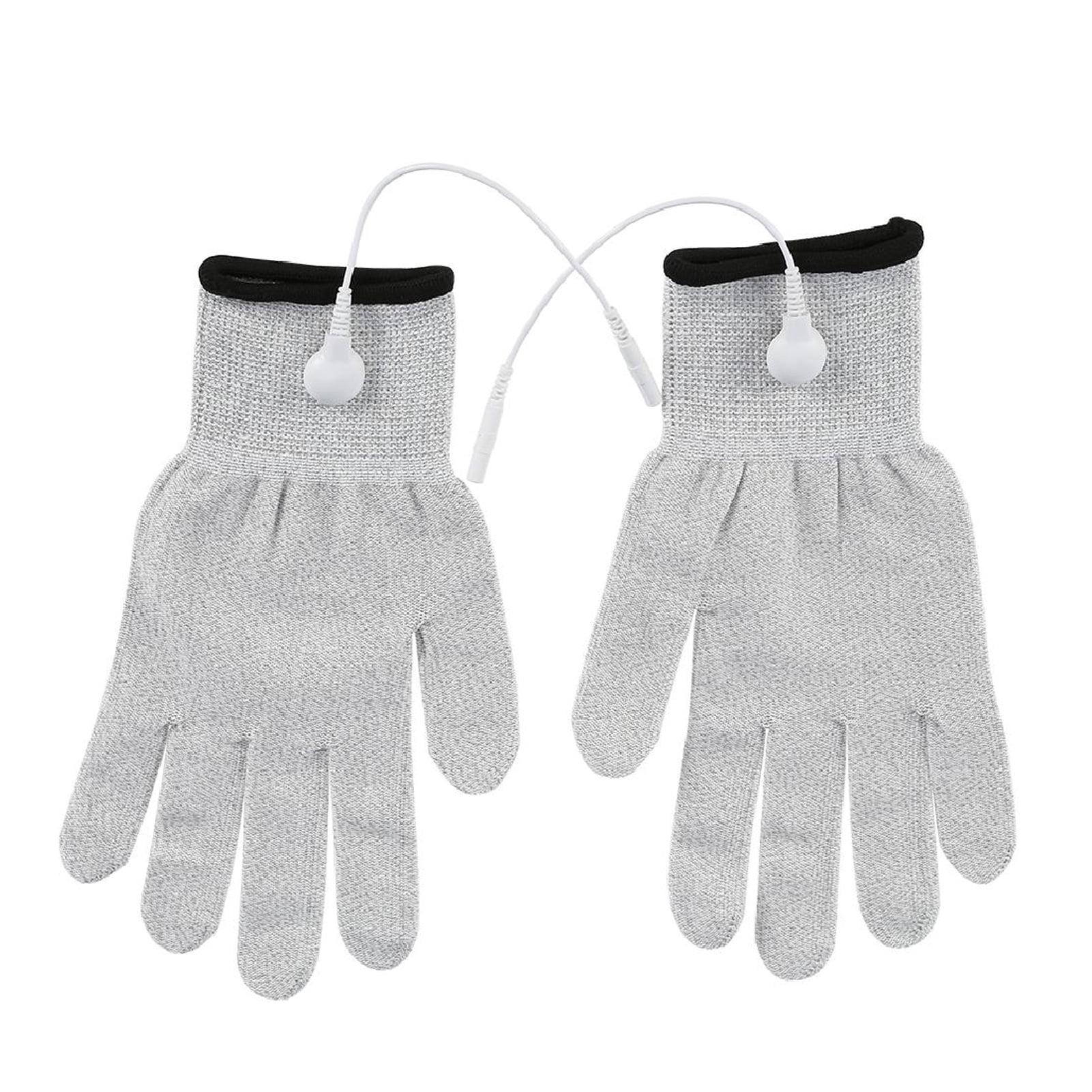Conductive Fiber Electrode Gloves for TENS Machine, Pair, with Adapter Electrode  Wires