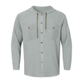 thumbnail image 1 of Chemise à Manches Longues pour Homme, Décontractée, Unie, Cardigan de Vacances, Chemises à Capuche, Hauts, 1 of 6