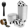 thumbnail image 2 of 60Pcs Aluminum Foil Cake Container 68ml Heat-Resistant Foil Baking Cups with Clear Lids and Spoons Mini Oval Cake Pan Reusable Small Cheesecake Muffin Pan for Cake Cheese Dessert, 2 of 11