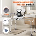 thumbnail image 4 of VEVOR Banc de Transfert Coulissant pour Baignoire Chaise de Douche et Siège Découpé Dossier Réversible, 4 of 9