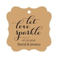 thumbnail image 1 of Darling Souvenir Custom Let Love Sparkle Wedding Hang Tags Personalized Fancy Frame Paper Tags -Kraft-100 Tags, 1 of 1