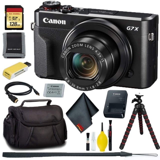 Canon PowerShot G7 X Mark II Digital Camera with Built-in Wi-Fi and 128GB Memory Bundle (New)(International Model)