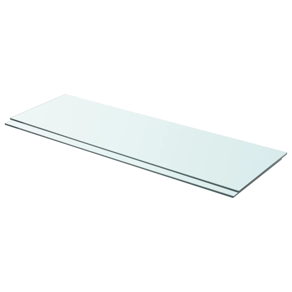 vidaXL Étagères 2 Pcs Panneau en Verre Transparent 90x30 cm