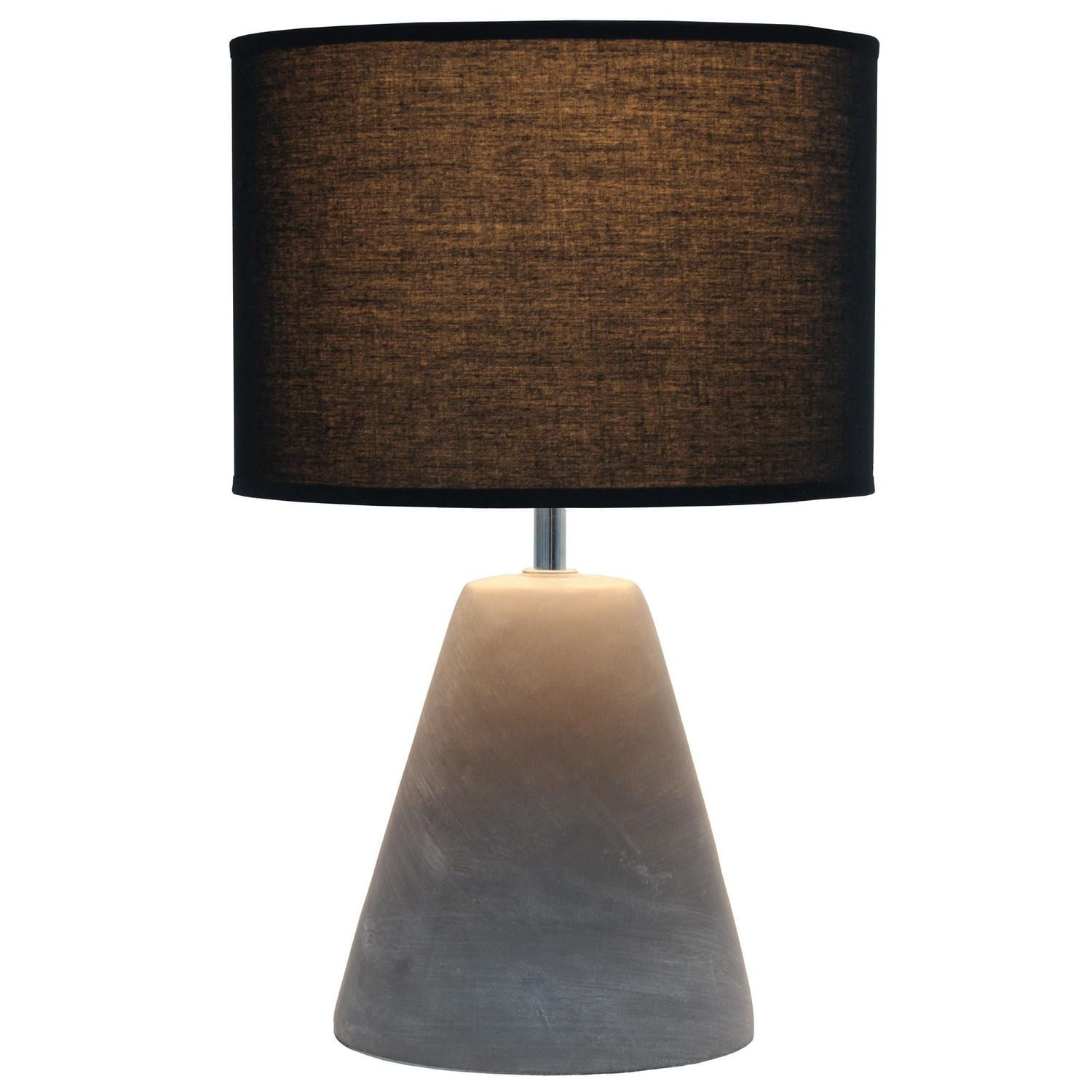 Simple Designs Lampe de table Pinnacle en béton, noir