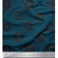 thumbnail image 1 of Soimoi Blue Cotton Duck Fabric Line & Circle Geometric Printed Craft Fabric by the Yard 56 Inch Wide, 1 of 3