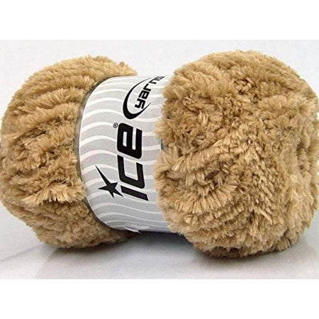 Light Brown Panda Fuzzy Plush Yarn 100 Gram 87 Yards