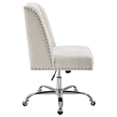 thumbnail image 4 of Linon Draper Upholstered Swivel Office Chair in Cream Sherpa, 4 of 15